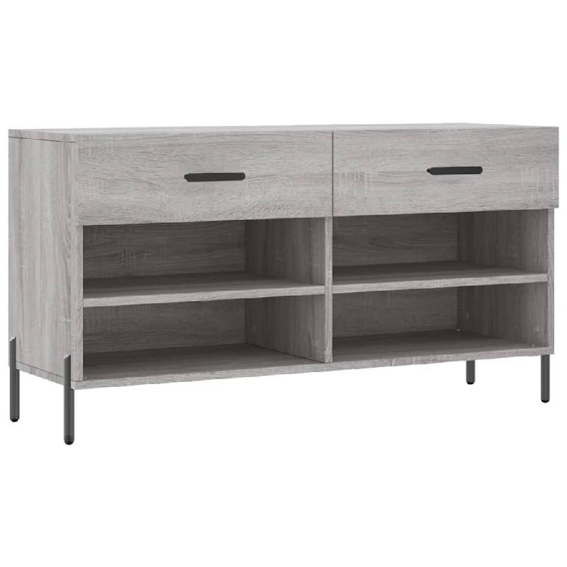 Helloshop26 - Banc à chaussures bottes commode étagère meuble entrée rangement sonoma 102 x 35 x 55 cm bois d'ingénierie gris 02_0023004 - gris B_0