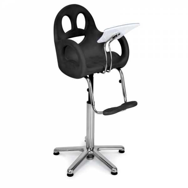 Fauteuil de coiffure pour enfants - Gone II FL 04 - gomme noire, pompe à gaz bloquée, base en aluminium poli_0