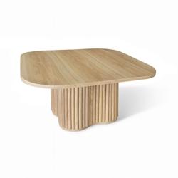 Now's Home - Table Basse Effet Bois Naturel Pied Organique D80x40cm  Alba - 3256390252261_0