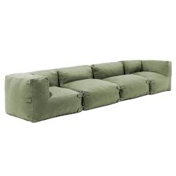 Oviala Business Salon modulable 4 places vert cactus - Oviala - vert polyester 111431_0