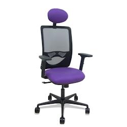 Piqueras y Crespo Silla Zulema sincro malla negra asiento bali lila brazos 2D ruedas 65mm cabecero - violet multi-matériau 390SM840B82B2DB68R65C_0