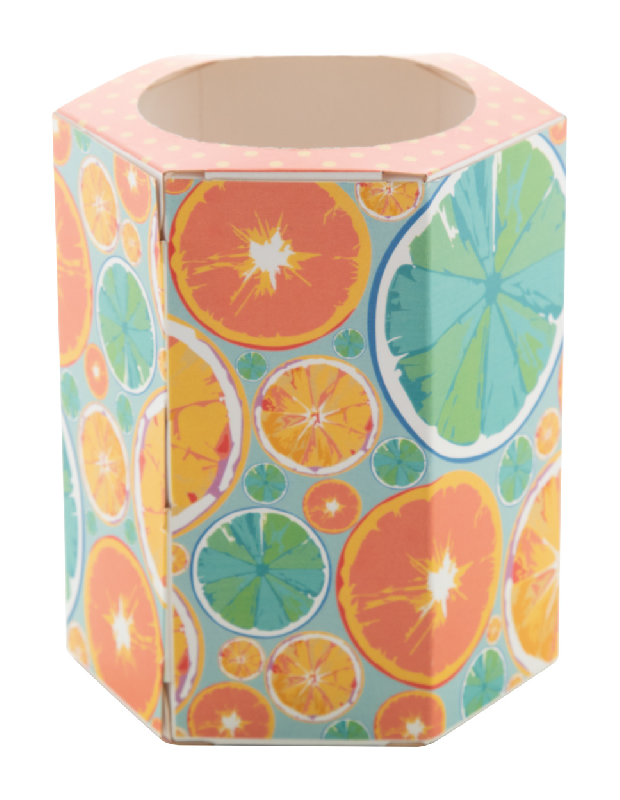 Pot à crayons hexagonal en papier personnalisable - Marquage quadri inclus - Minimum 100 pcs_0