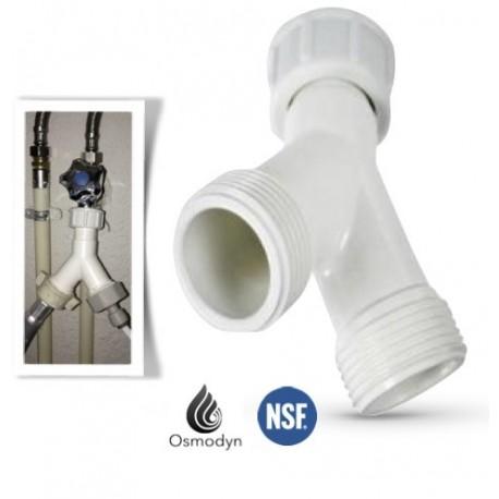 Raccord double en Y jonction PVC - mâle 20/27 - fourni avec joint - produit recyclable_0