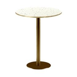 Restootab - Mange-debout Ø60cm Rome bistrot terrazzo - blanc Bois manufacturé 3701665200558_0