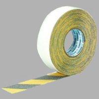 Rouleau adhésif de sécurité antidérapant - PVC - Rayures noir & jaune - 33m x 50mm_0