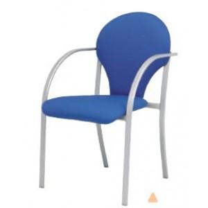 Chaise de salle à manger Rodano - Structure acier graphite et chromé - Assise bois contreplaqué - MOBEL LINEA_0