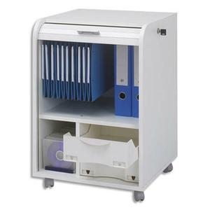 Simmob classeur mobile à rideau orga blanc ppsm 1 colonne 2 tiroirs + 1 étage ds - dim l47 x h69 x p47 cm_0