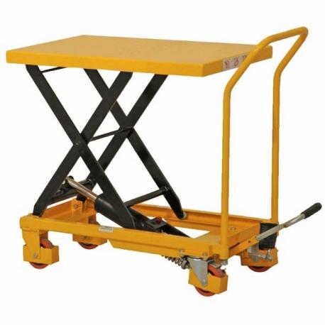 Table élévatrice manuelle 150kg - plateau 700x450mm, pompe hydraulique et sécurité anti-surcharge_0