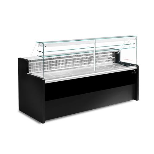 Vitrine réfrigérée de présentation 2 étagères - longueur 2500 mm - positive statique - ZMI250M_0
