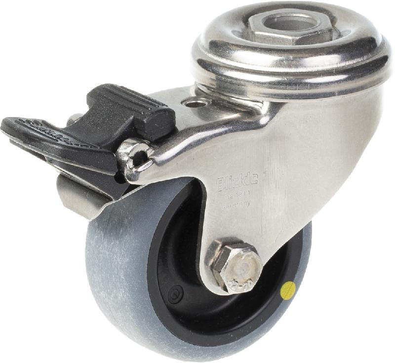 Roulette pivotante/frein de 50 mm en acier inoxydable avec thermocouple conducteur d'électricité gris_0