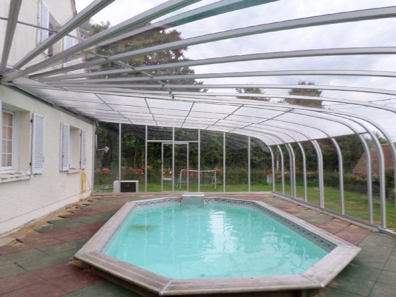 Abri piscine adossé fixe motorisé - structure en aluminium et panneaux en polycarbonate traité UV_1