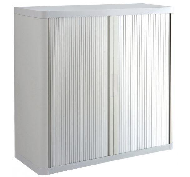 ARMOIRE EASY OFFICE HAUTEUR 104 CM CORPS ET RIDEAUX COLORIS BLANC - MANUTAN COLLECTIVITÉS