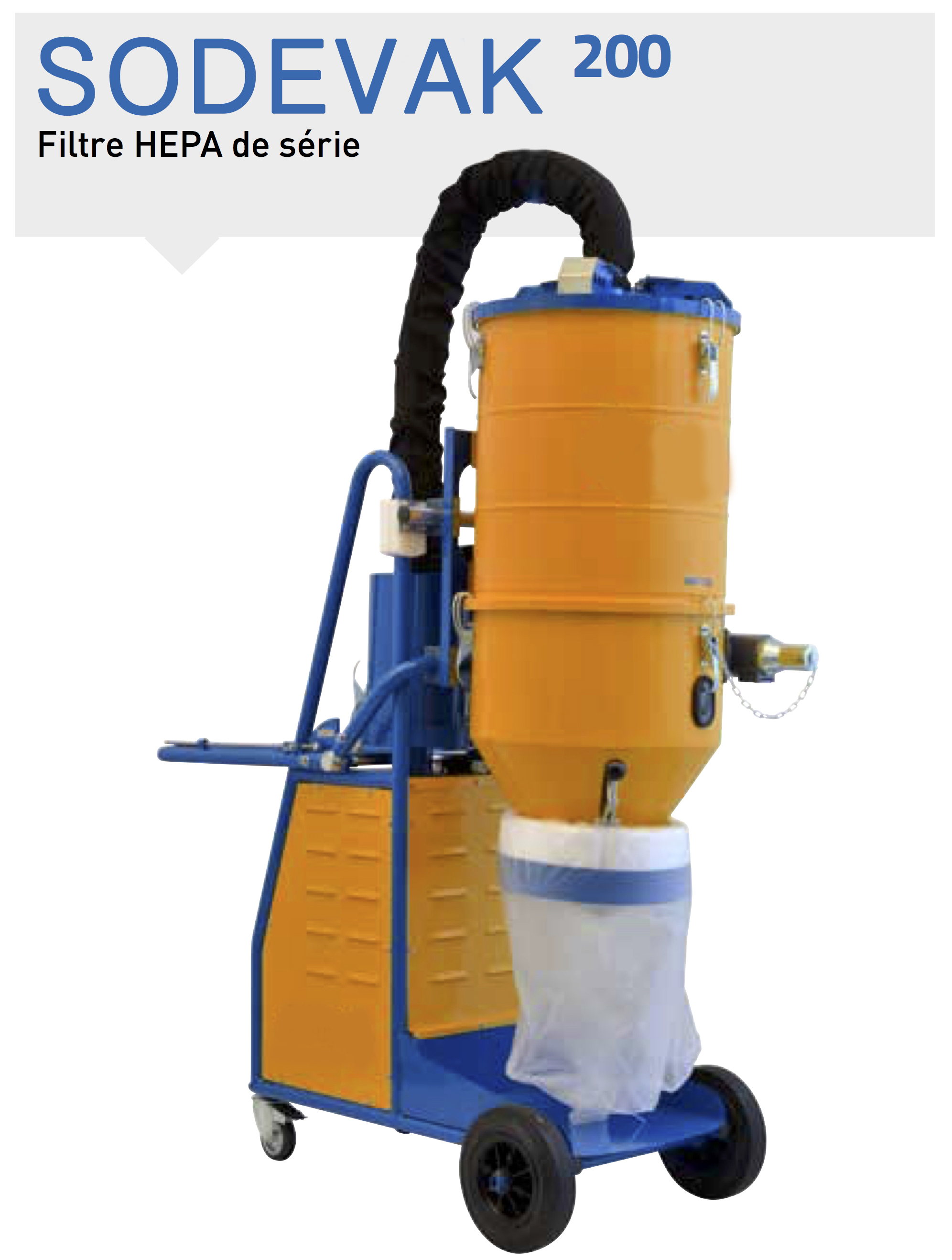 Aspirateur de chantier Sodevak 200 - idéal pour ponçage et transport facile_0