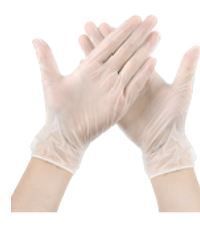 Boîte de 100 gants d'examen en vinyle non stériles - non poudrés - jetables - tailles S/M/L/XL - norme EN374/EN420/EN455/EN1186_0
