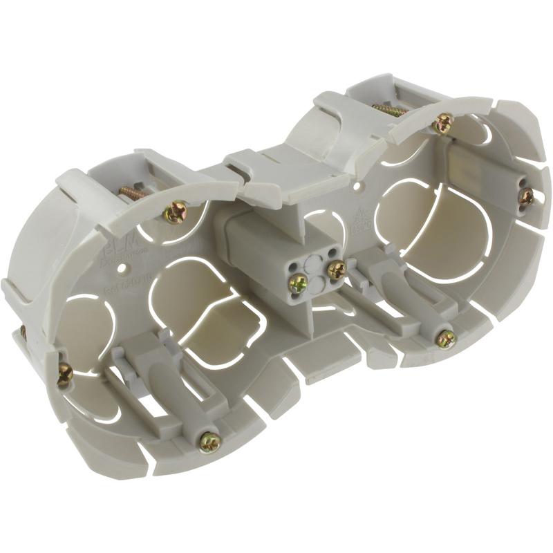 Boîte double encastrée BiBox BLM - entraxe 71 mm - diamètre 65-67 mm - profondeur 40 mm - serrage à vis_0