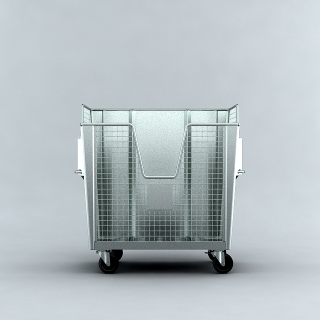 Container à grille en acier galvanisé - modèle 2400 avec roues pivotantes et ouverture en V_0