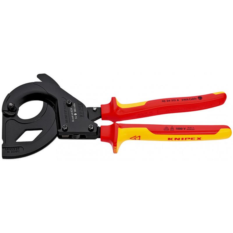 Coupe-câbles à cliquet 315mm - Câbes SWA Ø45mm/380mm² - Isolé 1000V - KNIPEX | 95 36 315 A_0