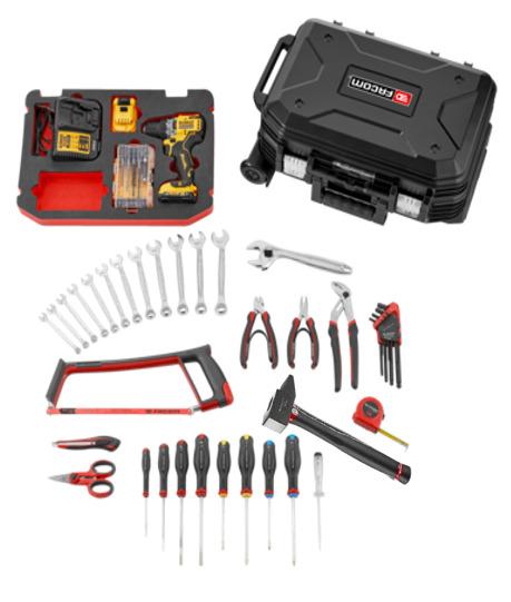 FACOM - Valise de maintenance avec 68 outils à main et électroportatifs - Sélection FACOM/DEWALT - BV.R30CMD1PF_0