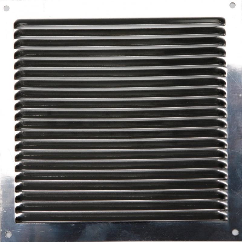 Grille d'aération acier inoxydable naturel, l.17 x l.17 cm_0