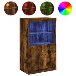 Helloshop26 - Buffet bahut commode armoire meuble de rangement organisateur cuisine salle de séjour salon avec lumières LED 60,5 x 02_0029888 - 3000_0
