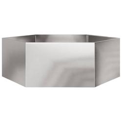 Helloshop26 - Jardinière bac lit surélevé plantes fleurs terrasse jardin hexagone 138 x 120 x 45 cm acier inoxydable Argent 02_0038641 - 3000217803415_0
