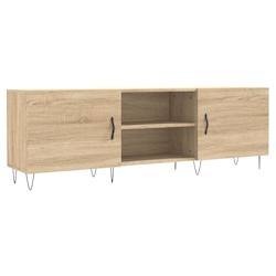 Helloshop26 - Meuble TV multimédia étagère télévision buffet téléviseur salle à manger salon chambre chêne sonoma 150 x 30 x 50 cm 02_0027485_0