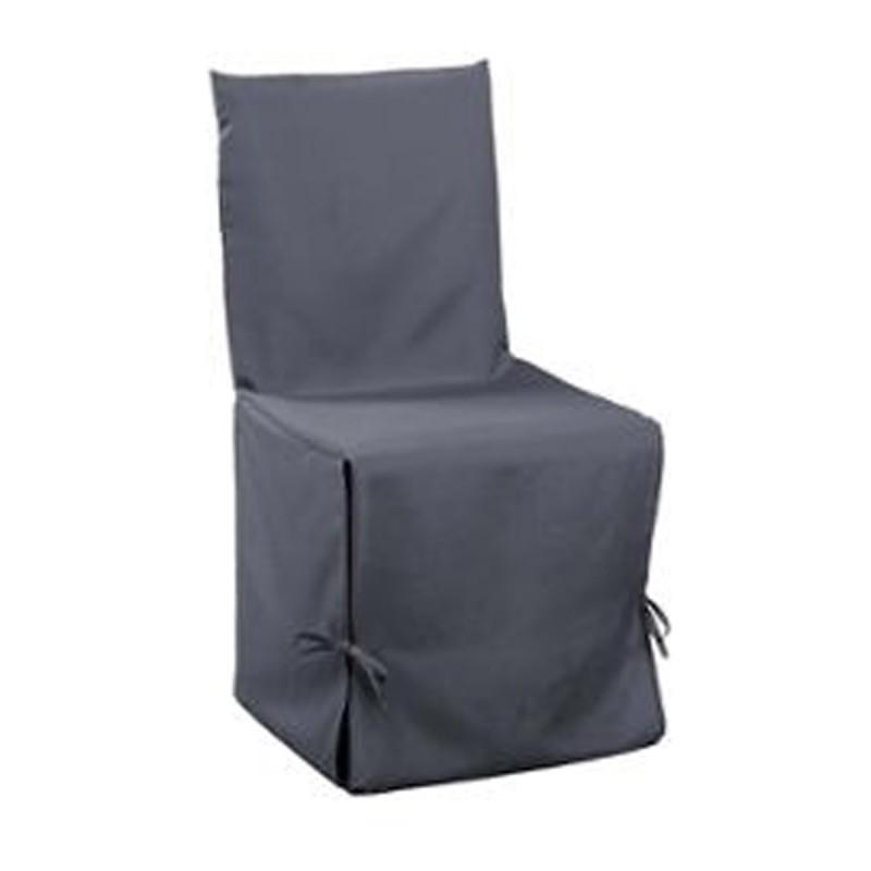 Housse de chaise essentiel béton - Paris Prix - polyester, lavable à 40°, dimensions 50x50x100 cm_0
