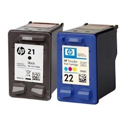 Pack de 2 cartouches d'encre authentiques HP 21/22 Noir et couleurs - programme SECOND - multicolore 3701352378010_0