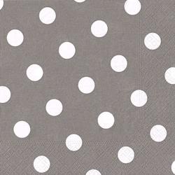 Papstar Serviettes, 3 plis pliage 1/4 40 cm x 40 cm gris 