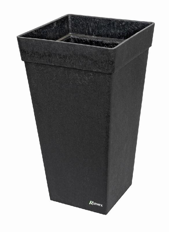 Pot de fleurs 'ROMANA' 27,5x27,5cm - Hauteur 50cm - Gris en caoutchouc recyclé - RIBIMEX PRGOMPF301_0