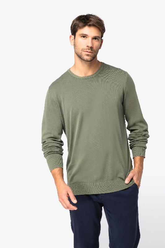 Pull écoresponsable délavé à col rond pour homme - 100% coton biologique - Réf: NS914_0