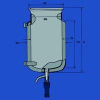 Réacteur en verre à rodage plan - double enveloppe 10000 ml DN 150 - forme courte_0