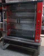 Rôtissoire gaz Rotisol - châssis inox sur roulettes - capacité 20 poulets - 4 broches_0