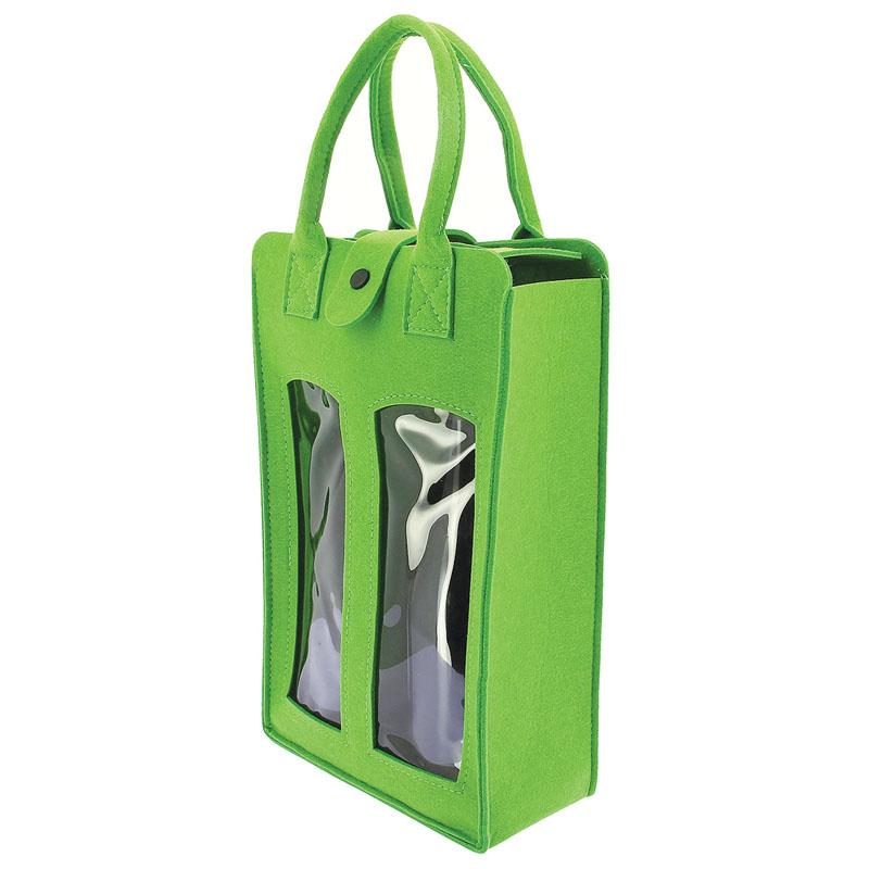 Sac feutrine vert 2 bouteilles -_0