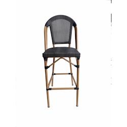 SIT Möbel Tabouret de bar | Aspect rotin, marron foncé | Structure en aluminium naturel | Résistant aux intempéries | L 55 x P 46 x H 117 cm - mul_0