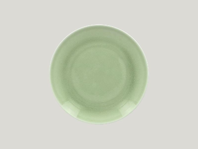 ASSIETTE COUPE PLATE ROND VERT PORCELAINE Ø 24 CM VINTAGE RAK