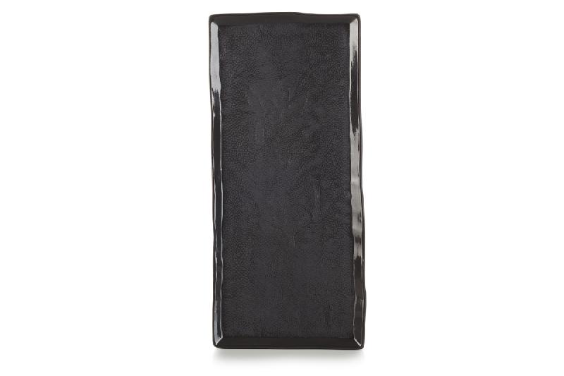 ASSIETTE PLATE RECTANGULAIRE NOIR PORCELAINE 30X13,5 CM SOLSTICE REVOL
