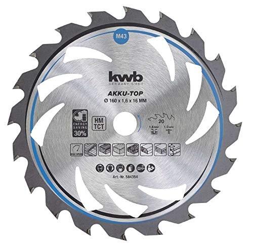 KWB 584354 AKKU-TOP Scie Circulaire Easy Cut - Lame Métal Dur 160 mm - Coupe Fine et Économie d'Énergie_0