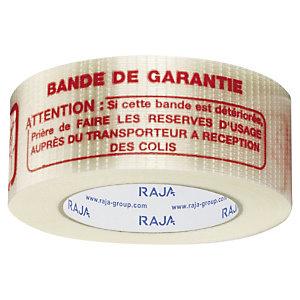 ADHÉSIF ARMÉ CHAÎNE ET TRAME BANDE DE GARANTIE 140 MICRONS RAJA 75 MM X 50 M