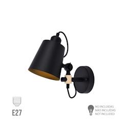 Applique Métallique E27 60W Couleur Noire 25X27Cm Edm - 8425998321128_0