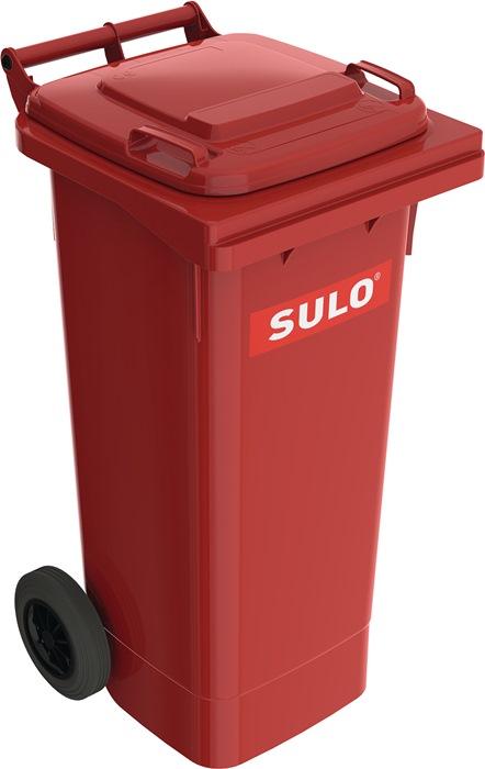 Bac à ordures 80L HDPE rouge - Mobile avec roues silencieuses - Conforme EN 840 - SULO_0