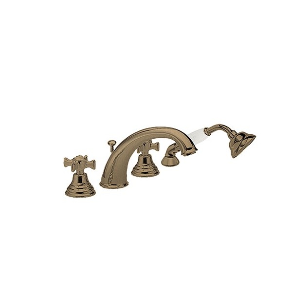 BAIN/DOUCHE CHAMBORD 4 TROUS SUR GORGE OR ROSE BROSSE PVDBAIN/DOUCHE ROBINETTERIE CHAMBORD - CRISTINA ONDYNA CH10434P