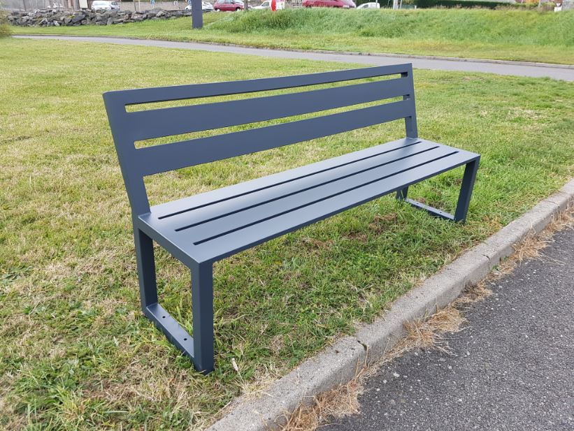 Banc MIAMI STEEL - Design urbain en acier avec finition polyester - Personnalisable_1