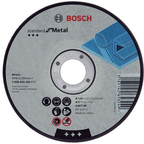 BOSCH 25 DISQUE À TRONÇONNER STANDARD FOR METAL, 125 1,6 22,23 MM
