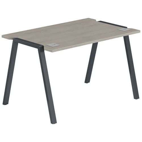 BUREAU GARY 120 X 70 CM PIED ANTHRACITE PLATEAU CHÊNE GRIS - MBA