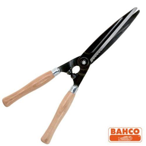 Cisaille à Haies - Manches Bois - 54 cm - Bahco - Usage Professionnel - Lame Crantée_0