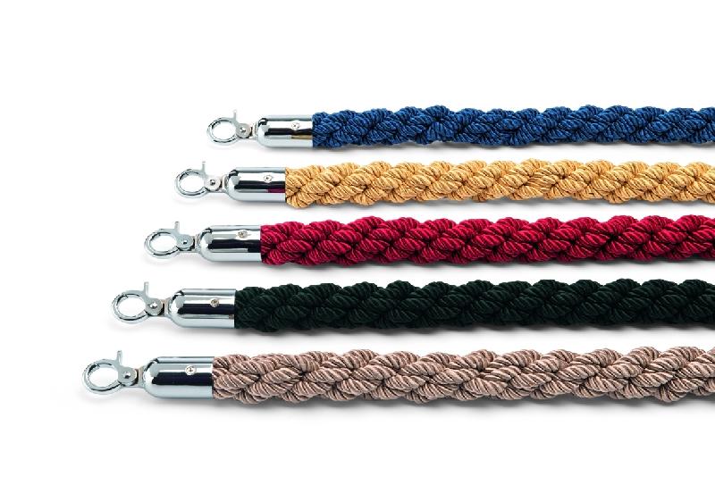 CORDON DE GUIDAGE, 32MM - RACCORDS CHROMÉS - BLEU - 150CM