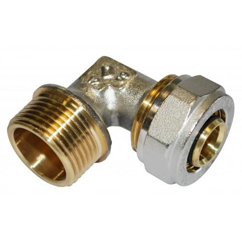 COUDE MÂLE À COMPRESSION POUR TUBE MULTICOUCHE - M15X17 - DIAM 16 MM BOUTTÉ