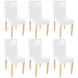 Décoshop26 - Lot de 6 chaises de salle à manger cuisine en synthétique blanc pieds en bois clair design moderne 04_0000715 - blanc 3000086332696_0