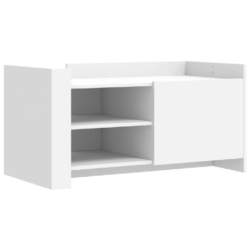 Décoshop26 - Table basse de salon avec étagères design moderne 100 x 50 x 50 cm bois d'ingénierie blanc DEC037797 - blanc Bois massif 3000263471330_0